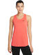 Nike Dri-Fit Αμάνικη Γυναικεία Αθλητική Μπλούζα Πορτοκαλί