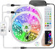 Rixme Αδιάβροχη Smart Ταινία LED Wi-Fi 220V RGB Φως 5m Τύπου SMD5050 με Τηλεχειριστήριο