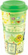 Paladone Animal Crossing Travel Glass Thermos Plastic 450ml Green with Mouthpiece