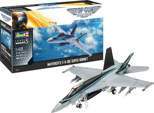 Revell Top Gun Maverick's F/A-18E Super Hornet Modeling Figure Airplane Black 161 Pieces in Scale 1:48