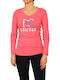 Women's Athletic Blouse Long Sleeve Pink