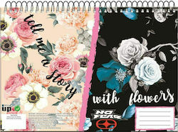 Back Me Up Ζωγραφικό Μπλοκ Blue Flowers A4 21x29.7cm 30 Blätter 1Stück