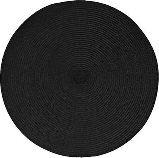 Atmosphera Round Fabric Placemat Black 38cm