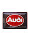 Nostalgic Art 3D Wall Decor Sign Audi Logo Red Shine Handmade Burgundy Made of Metal 30x10x20cm
