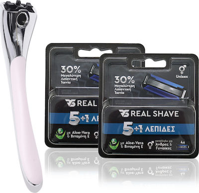 Realshave Ξυριστική Λαβή (Γυναικεία) & 8 τεμ. Ανταλλακτικά ξυραφάκια 5 Λεπίδων