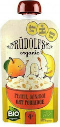 Rudolfs Puree Peach, Banana & Oat Flakes with Flavor Peach-Banana for 4+ Months 110gr