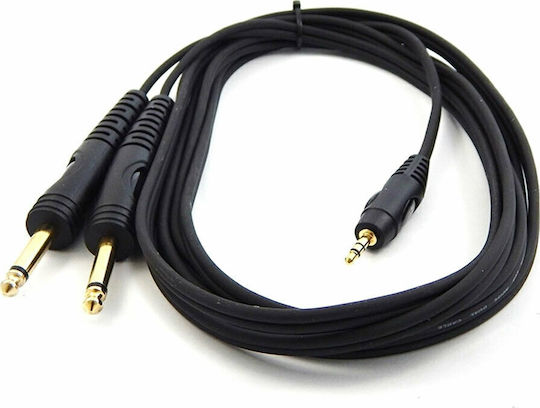 Bridgecable Cablu 2x 6,3 mm de sex masculin - 3,5 mm male 3m (TPC-019A)