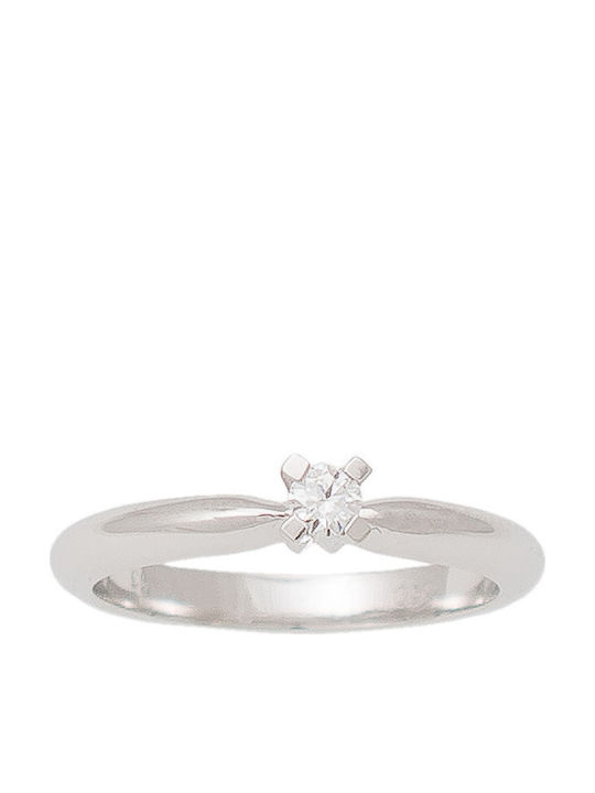 Diamond Jools LR016 Μονόπετρο από Λευκόχρυσο 18Κ με Διαμάντι