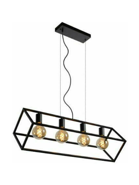 Lucide Lightning Fabian Pendant Chandelier Rail for 4 Bulbs E27 Black