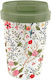 Chic Mic Flowers and Birds Recyclable Glass Thermos Stainless Steel BPA Free 350ml Multicolour with Mouthpiece