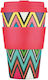 Ecoffee Cup Tasse Bamboo mit Deckel Bunt 400ml 1Stück