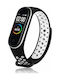 Soft Λουράκι Σιλικόνης Black/White (Mi Band 3/Mi Smart Band 4)