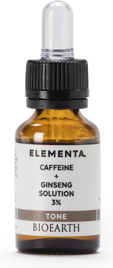 Bioearth Caffeine + Ginseng Solution 3% Ενυδατικό & Αντιγηραντικό Serum Προσώπου & Ματιών για Μαύρους Κύκλους & Σακούλες 15ml