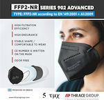 Πλαστικά Θράκης Series 902 Advanced Disposable Protective Mask FFP2 NR Black 5pcs