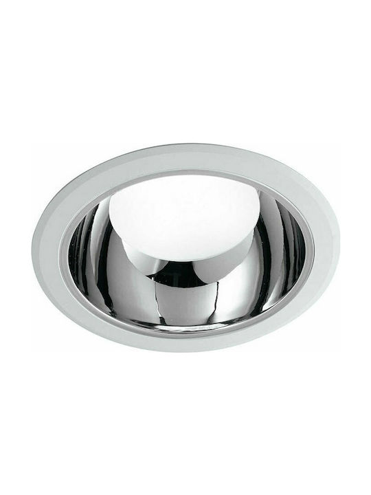 Fan Europe Round Metallic Recessed Spot with Integrated LED and Natural White Light Silver 15x15cm. 1pcs