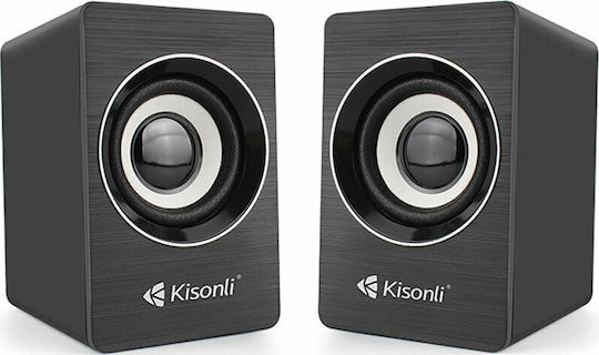 Kisonli A-707 Ηχεία Υπολογιστή 2.0 με Ισχύ 3W Μαύρα