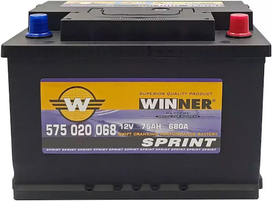 Winner Car Battery Sprint with 75Ah Capacity and 680A CCA