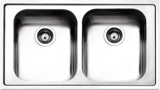 Apell Anniversario 8330 Drop-In Sink Inox Matte W86xD50cm Silver