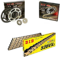 DID Kit lanț și pinion Aurit (16-46-520VX/GB) pentru Yamaha XJ6 DIVERSION