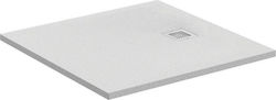 Ideal Standard Ultra Flat S Τετράγωνη Ντουζιέρα Τεχνητής Πέτρας 90x90cm Λευκή