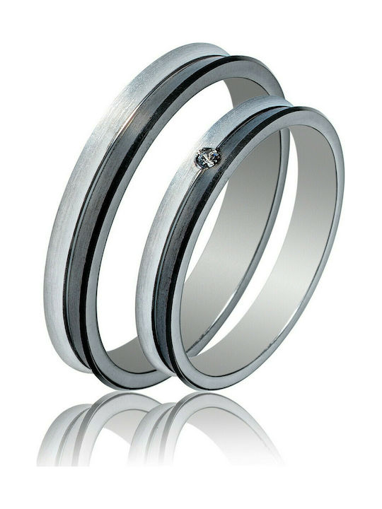 Maschio Femmina Wedding Ring Bicolour 9K