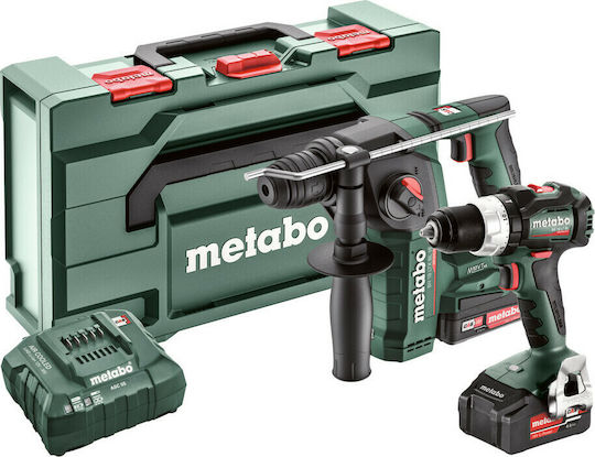 Metabo Combo Set 2.5.2 Σετ Δράπανο & Δραπανοκατσάβιδο 18V με 2 Μπαταρίες 2Ah - 4Ah και Θήκη