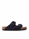 Birkenstock Arizona Suede Damen Flache Sandalen Anatomisch in Marineblau Farbe Schmal Passform