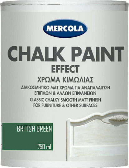 Mercola Chalk Paint Effect Colour of Chalks Brittish Green 750ml 3594