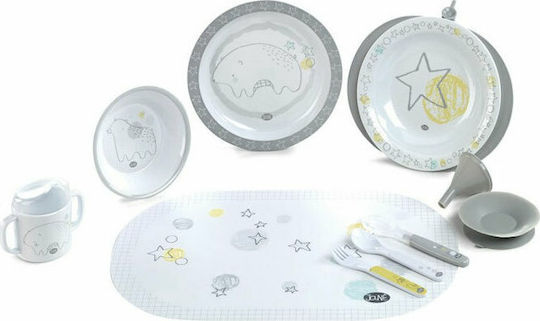 Jane Feeding Set Busy Bears Food Set made of Melamine White 6pcs