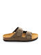 Plakton Leather Women's Flat Sandals Beta Khaki