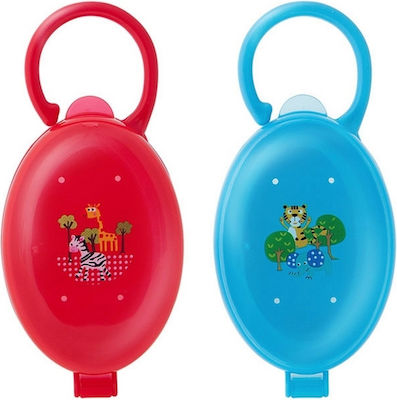 Kiokids Case Pacifier Animals made of Plastic Red