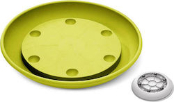 Plastona 935 Round Plate Pot Wheeled Lime 35x35cm