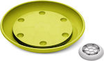 Atmosphera 935 Round Plate Pot Wheeled Lime 35x35cm