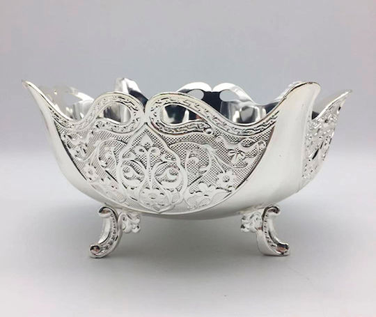 Karvounis Decorative Bowl Pedestal Silver 19.3x19.3x10.7cm