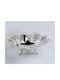 Karvounis Decorative Bowl Pedestal Silver 24x24x7.5cm