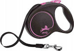 Flexi Foldable Dog Leash/Lead Strap Design M Tape Pink in Pink color 5m up to 25kg 12366