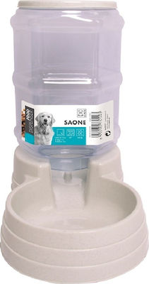 M-Pets Saone Plastic Cat Bowl With Container Dinner White 6lt