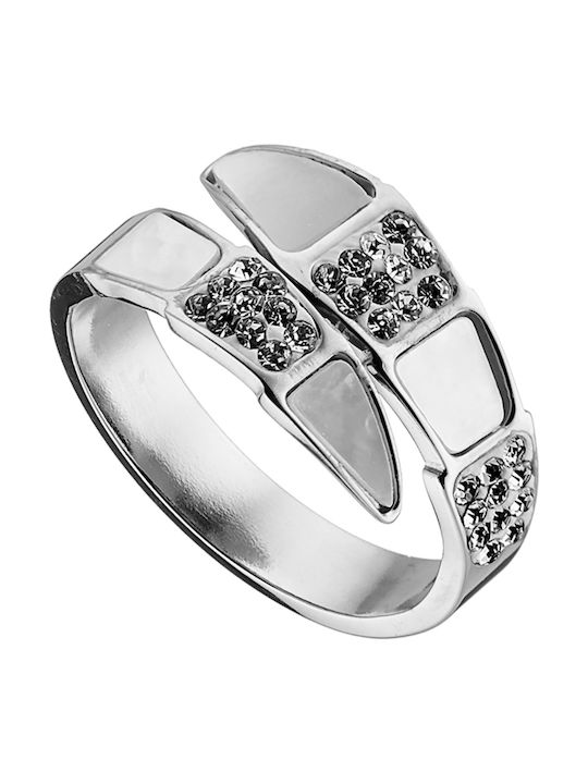 SOFI Damen Ring mit Steinen aus Stahl Vergoldet