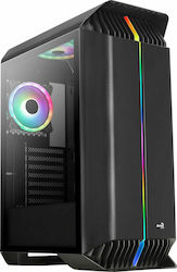 Aerocool Gladiator Duo Gaming Midi Tower Computer Case with Window Panel and RGB Lighting Black