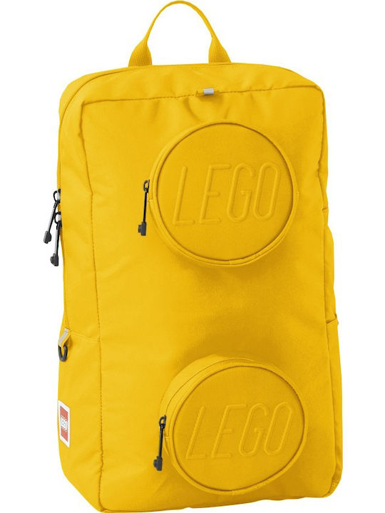 LEGO Brick 1x2 School Bag Backpack Elementary, Elementary Yellow with Water Bottle Holder 18Liters