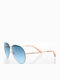 Hawkers Cole Unisex Sunglasses with Rose Gold Metal Frame and Blue Gradient Lens