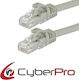CyberPro U/UTP Cat.6 (Gigabit) Καλώδιο Δικτύου Ethernet 15m Γκρι