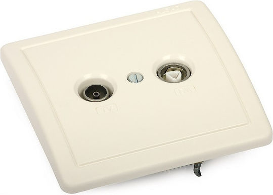 Alcad TV and Radio Antenna Socket in Beige color 67000