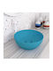 Olympia Trend Round Επικαθήμενος Νιπτήρας Πορσελάνης 38x38x14.4cm Γαλάζιος