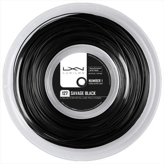 Wilson Savage Tennis Racket String Black 200m, Φ1.27mm