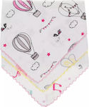 Papillon Kids Bandana Fabric with Button Pink