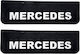 Mudguards with MERCEDES Embossed - 60 cm x 18 cm - Black with White Embossed - 2 pcs