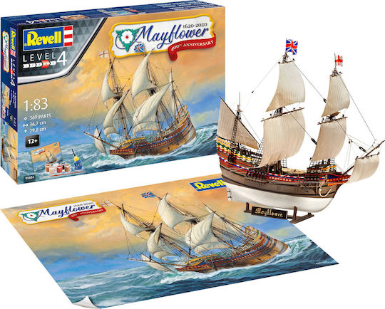 Revell Φιγούρα Μοντελισμού Πλοίο Mayflower - 400th Anniversary 369 Κομματιών σε Κλίμακα 1:83 με Κόλλα και Χρώματα 36.7x29.8εκ.