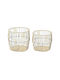 Inart Set of Decorative Baskets Rattan Beige 2pcs