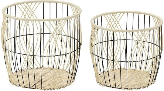 Inart Комплект декоративни кошници Ратан Beige 2бр